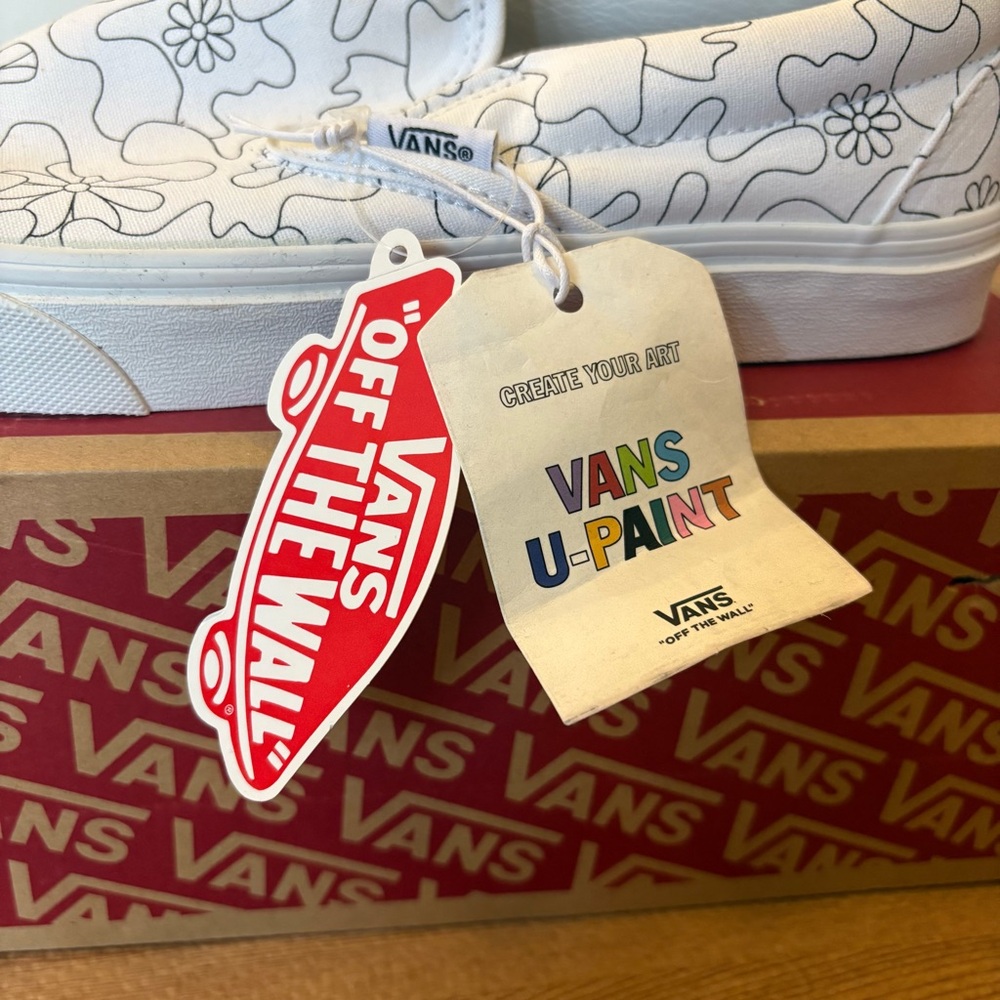 Vans Classic Slip-On U-Paint “Camo Daisy” NWT Men’s 9 Women’s 10.5 - Picture 3 of 12